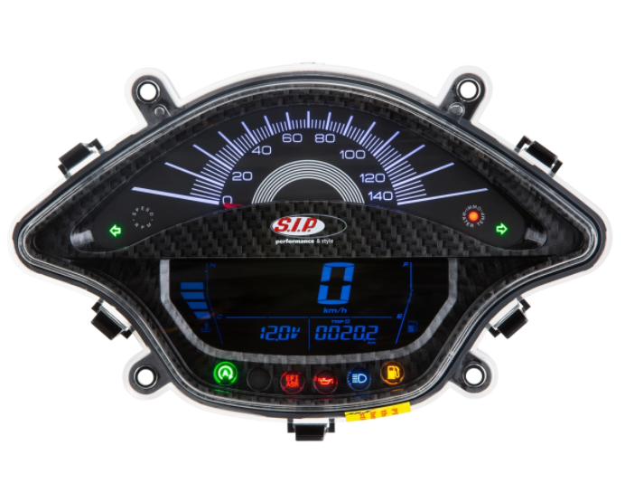 Contagiri/tachimetro per Vespa Primavera/Sprint 50-150cc 2T/4T AC, look carbonio