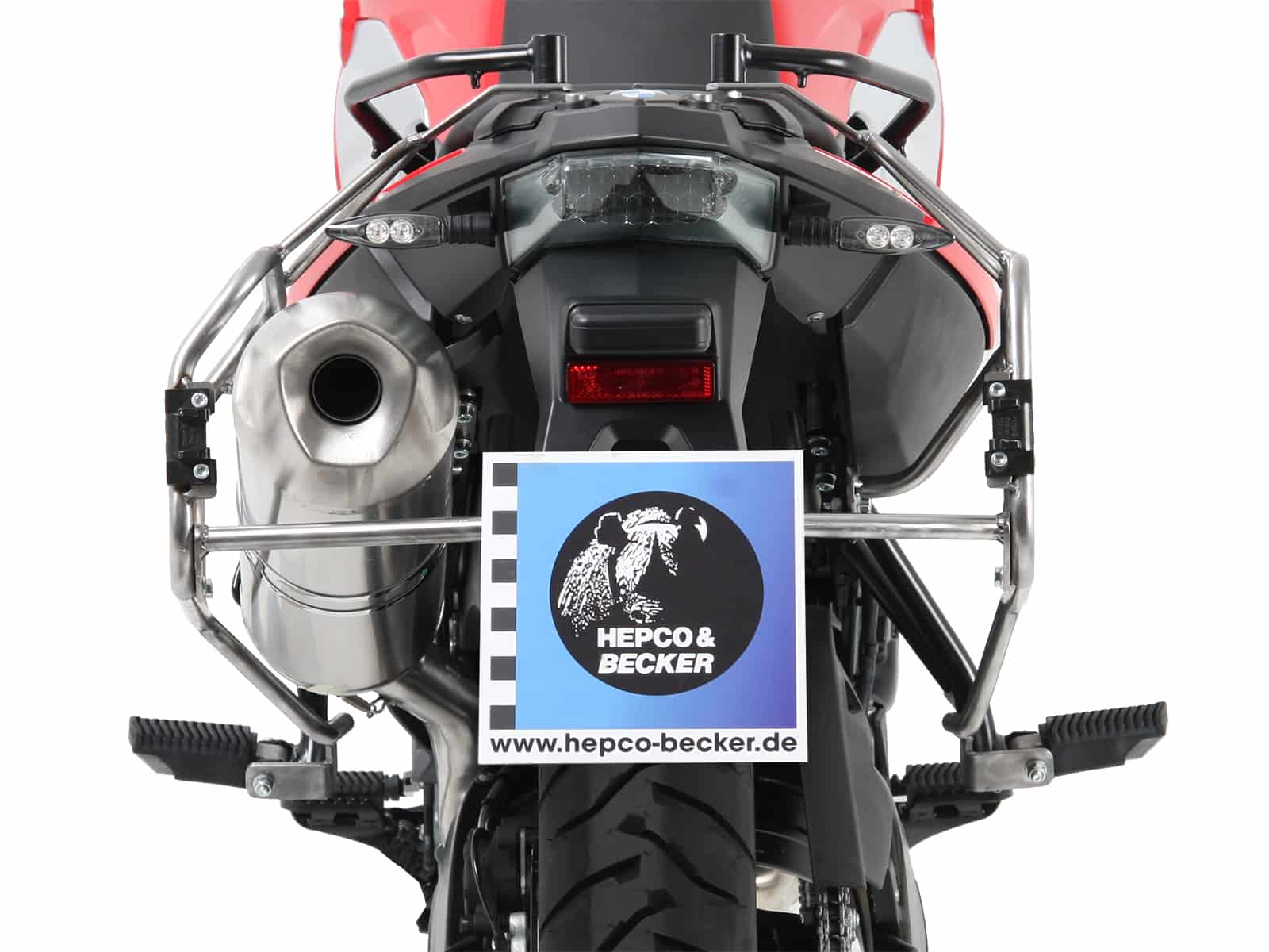 Set di portavaligie Cutout in acciaio inox con set di portavaligie Xplorer Cutout argento per BMW F 800 GS