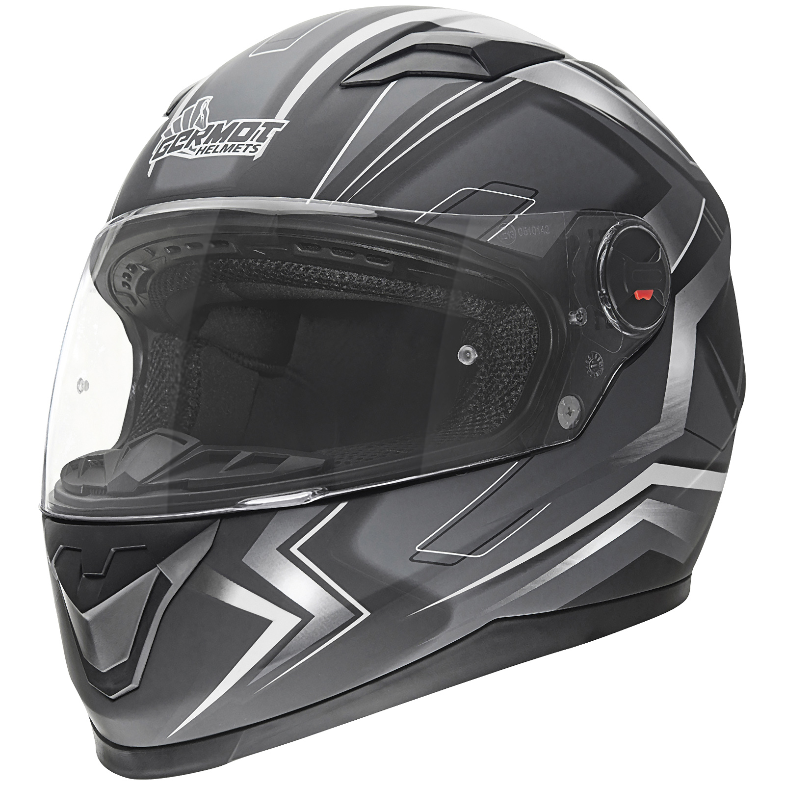 Casco integrale Germot GM 320, nero/bianco opaco