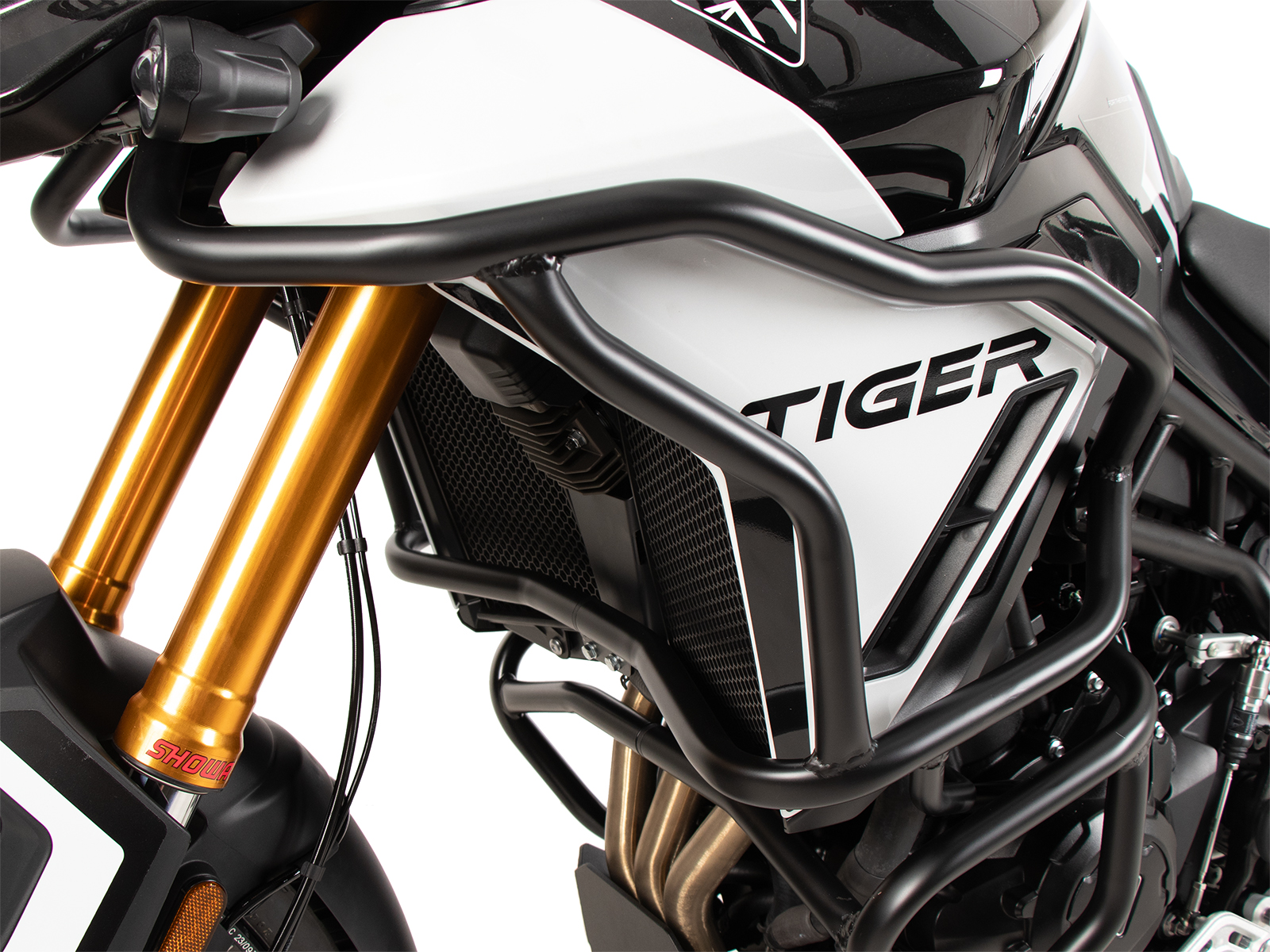 Barra di protezione serbatoio "Solid" nera per Triumph Tiger 900 GT / Pro (24-) Hepco & Becker