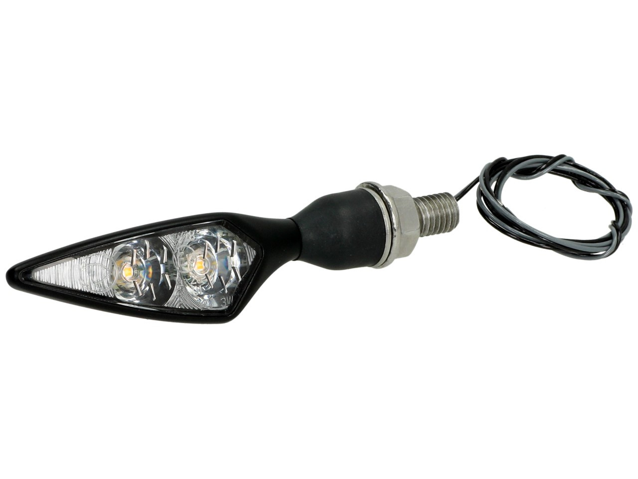 Indicatore Kellermann, Rhombus Extreme, acciaio, LED, VR/HL, 12 V, nero satinato, M8x20, omologato E