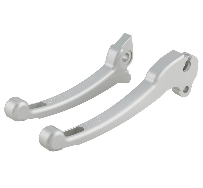 Set di leve sportive frizione/freno per Vespa PX 125-200ccm, HBZ Grimeca, destra/sinistra, argento opaco