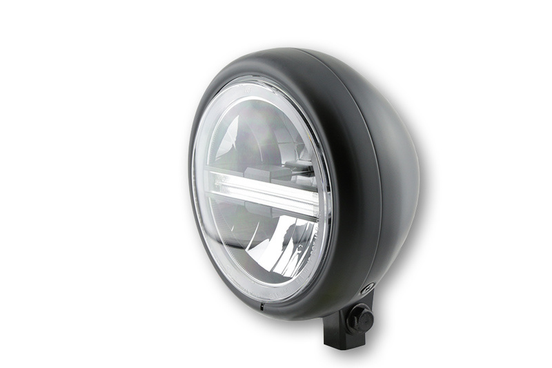 HIGHSIDER pro 5 3/4 pollici Faro Pecos Tipo 6 LED Nero Opaco Con TFL, Approvato E (1pc)