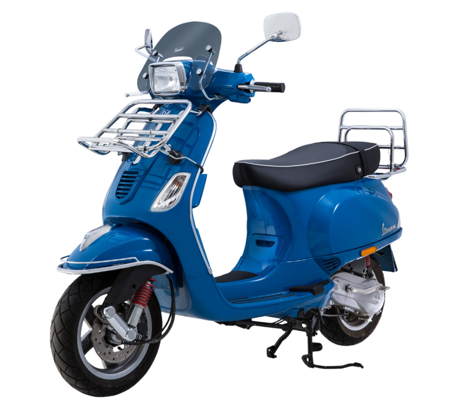 Portapacchi posteriore per Vespa LX/LXV/S 50-150cc, pieghevole, cromato
