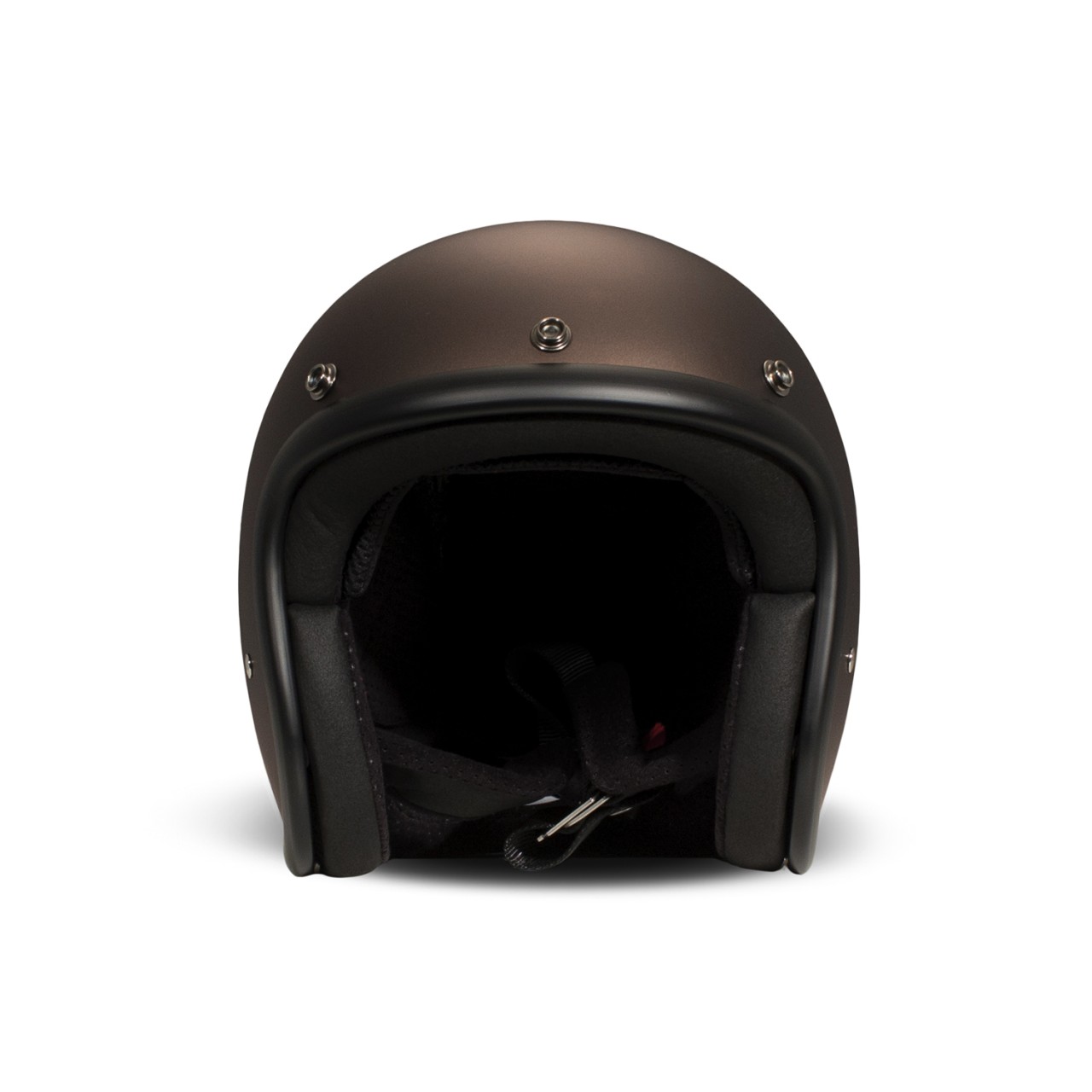 DMD casco jet Retro, marrone, lucido, Caffè, fibra di vetro, ECE 22.06