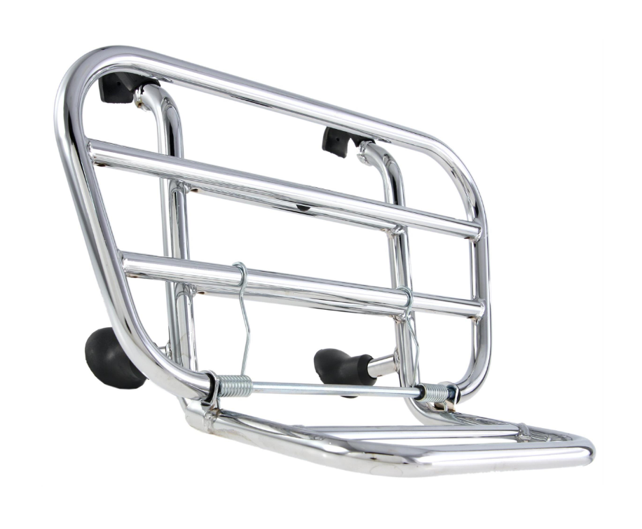 Portapacchi anteriore per Vespa PX 80-200cc, pieghevole, cromato