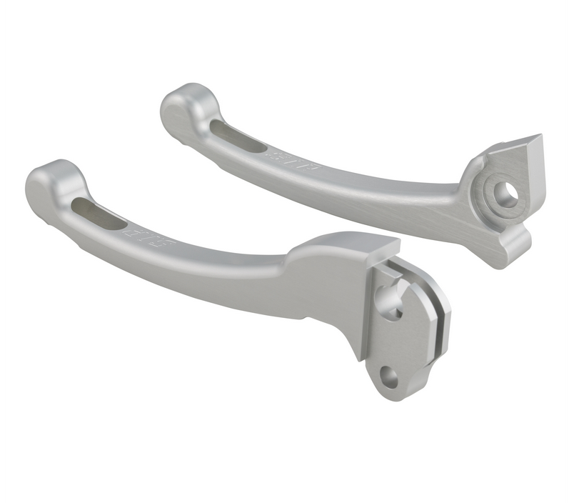 Set di leve sportive frizione/freno per Vespa PX 125-200ccm, HBZ Grimeca, destra/sinistra, argento opaco