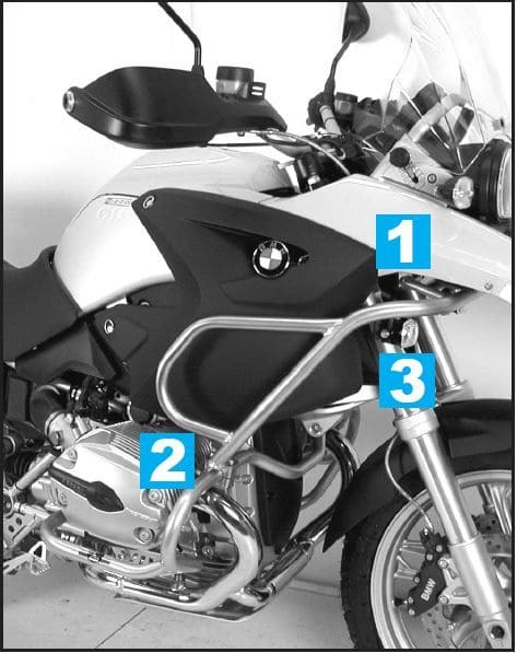 Barra di protezione serbatoio nera per BMW R 1200 GS (04-07) Hepco & Becker