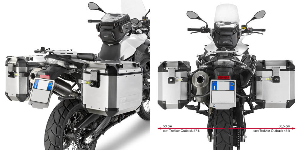 Portavaligie laterale per BMW F 650 / F 800 GS (BJ. 08-17) / F 700 GS (BJ. 13-17) Givi