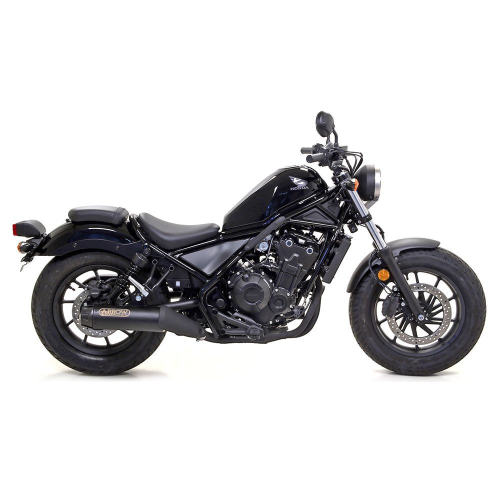 Scarico ARROW REBEL Sip-On in acciaio inox nero per Honda CMX500 Rebel anno modello 2017-2022