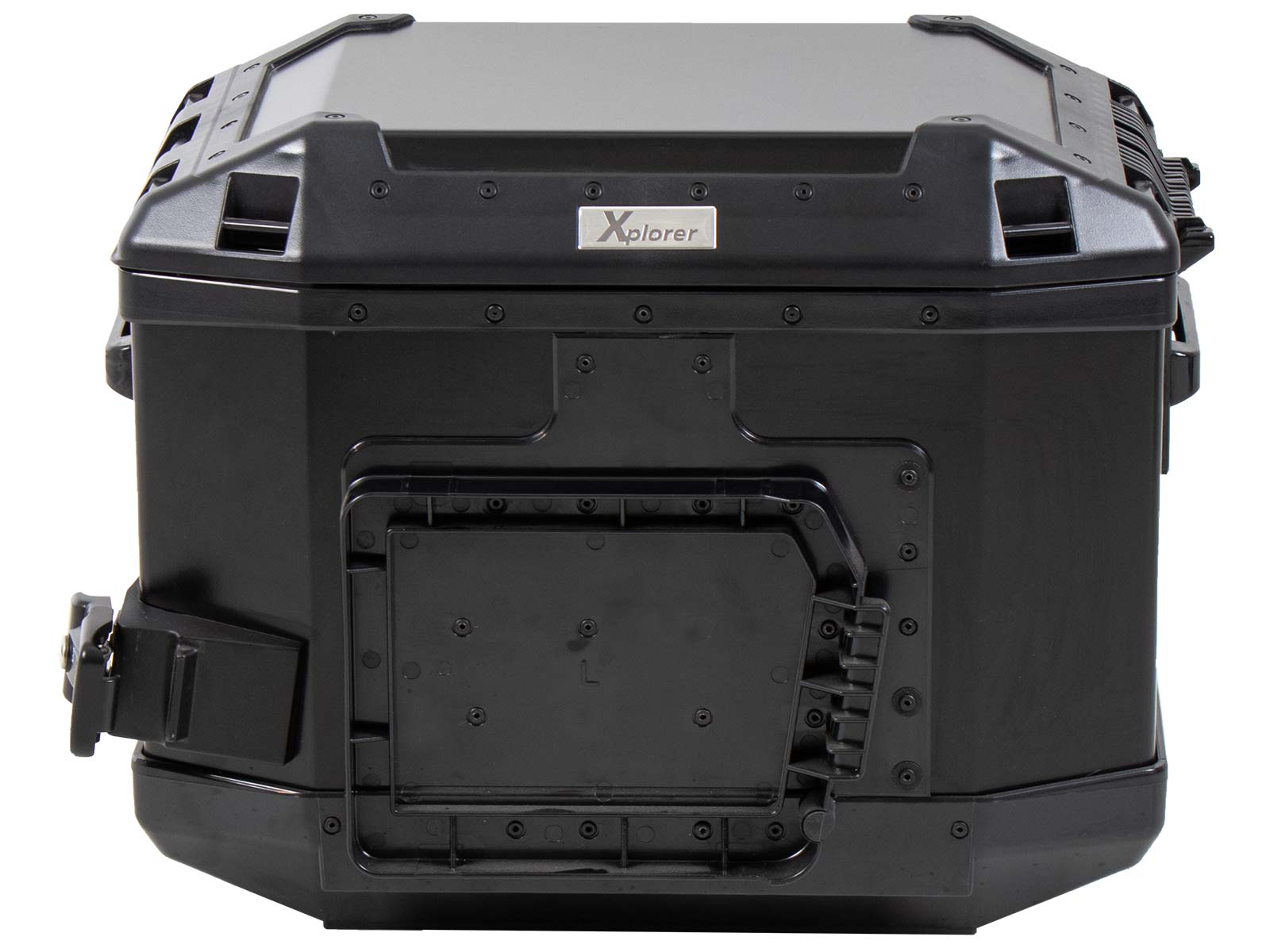 Custodia laterale in alluminio Xplorer 40 Cutout sinistra nero Hepco & Becker