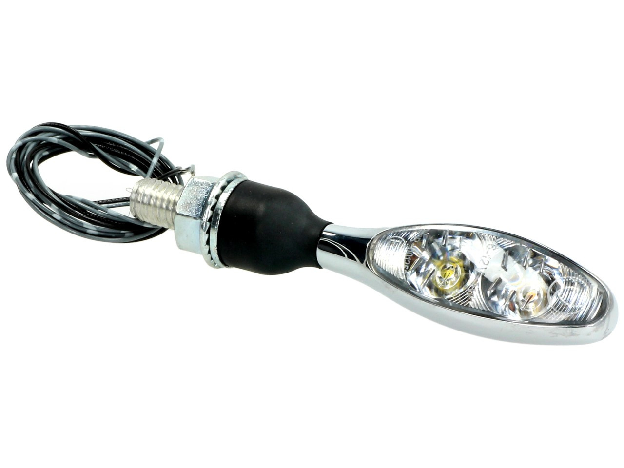 Indicatore Kellermann con luce di posizione, Micro 1000 PL, acciaio, LED, VL/VR, 12 V, cromo lucido, M8x20