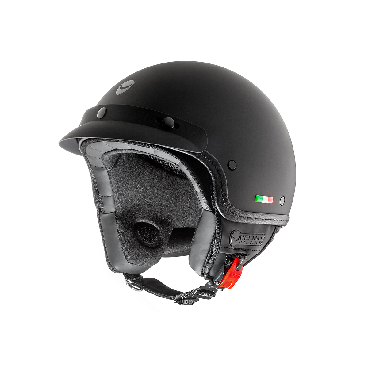 Casco jet Helmo Milano, FuoriPorta, nero opaco