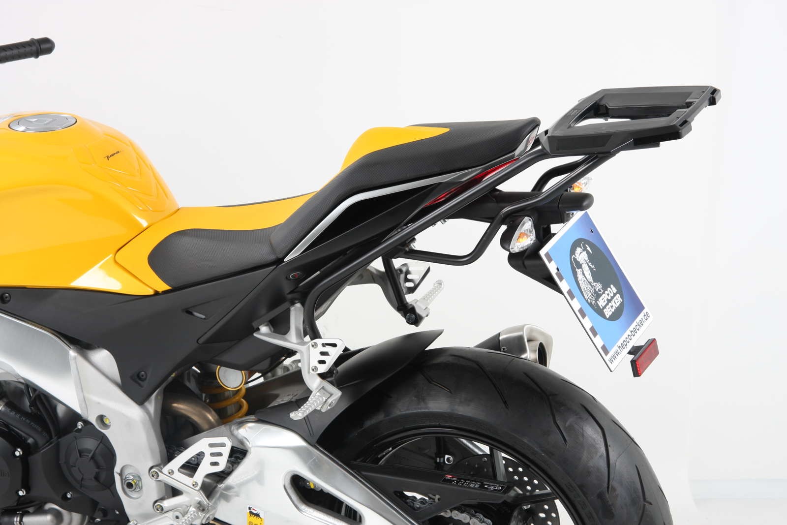 Portapacchi Alurack nero per Aprilia Tuono 1000 R/ Factory (My.09-11) Originale Hepco & Becker