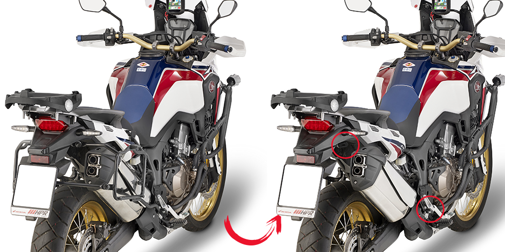 Portavaligie laterale per Honda CRF1000L Africa Twin (Bj.16-17) Givi