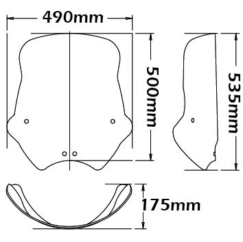 Parabrezza sportivo a inclinazione variabile per BMW R 1150 R (99-06), trasparente