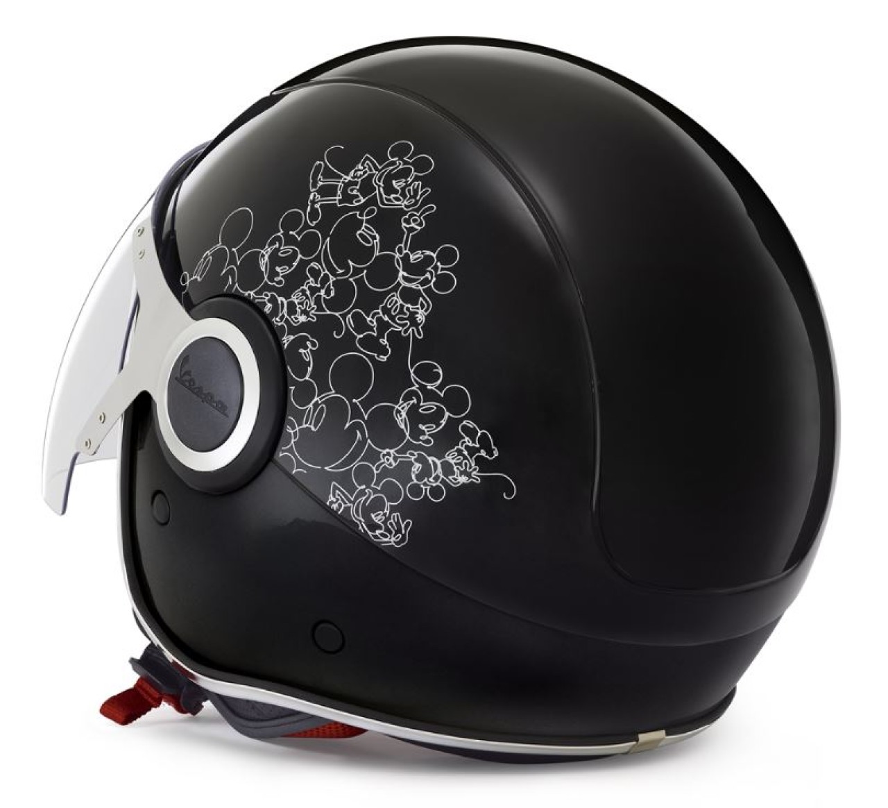 Casco Vespa jet, VJ, Topolino, nero
