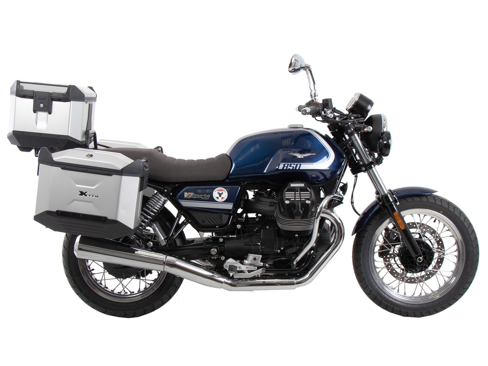 Portapacchi tubolare Topcase nero per Moto Guzzi V7 850 Special/Stone/Centenario (21-24)