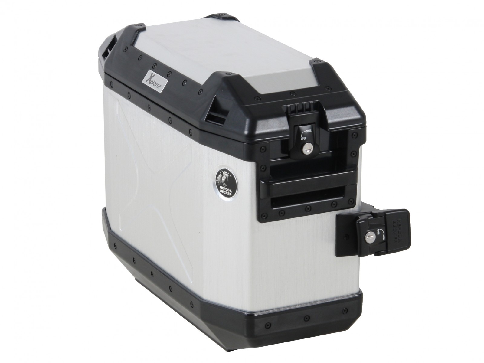 Valigia laterale Alu Xplorer 30 argento Hepco & Becker