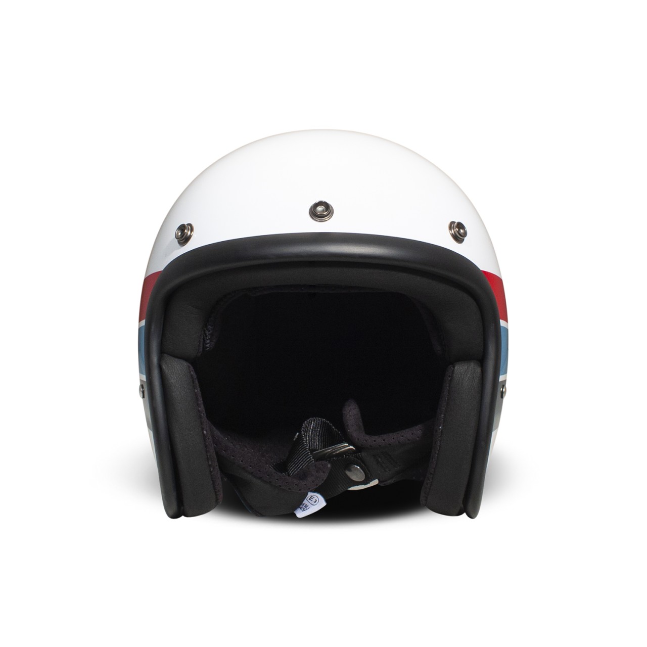 Casco DMD jet retrò, bianco, lucido, Artemis, vetroresina, ECE 22.06