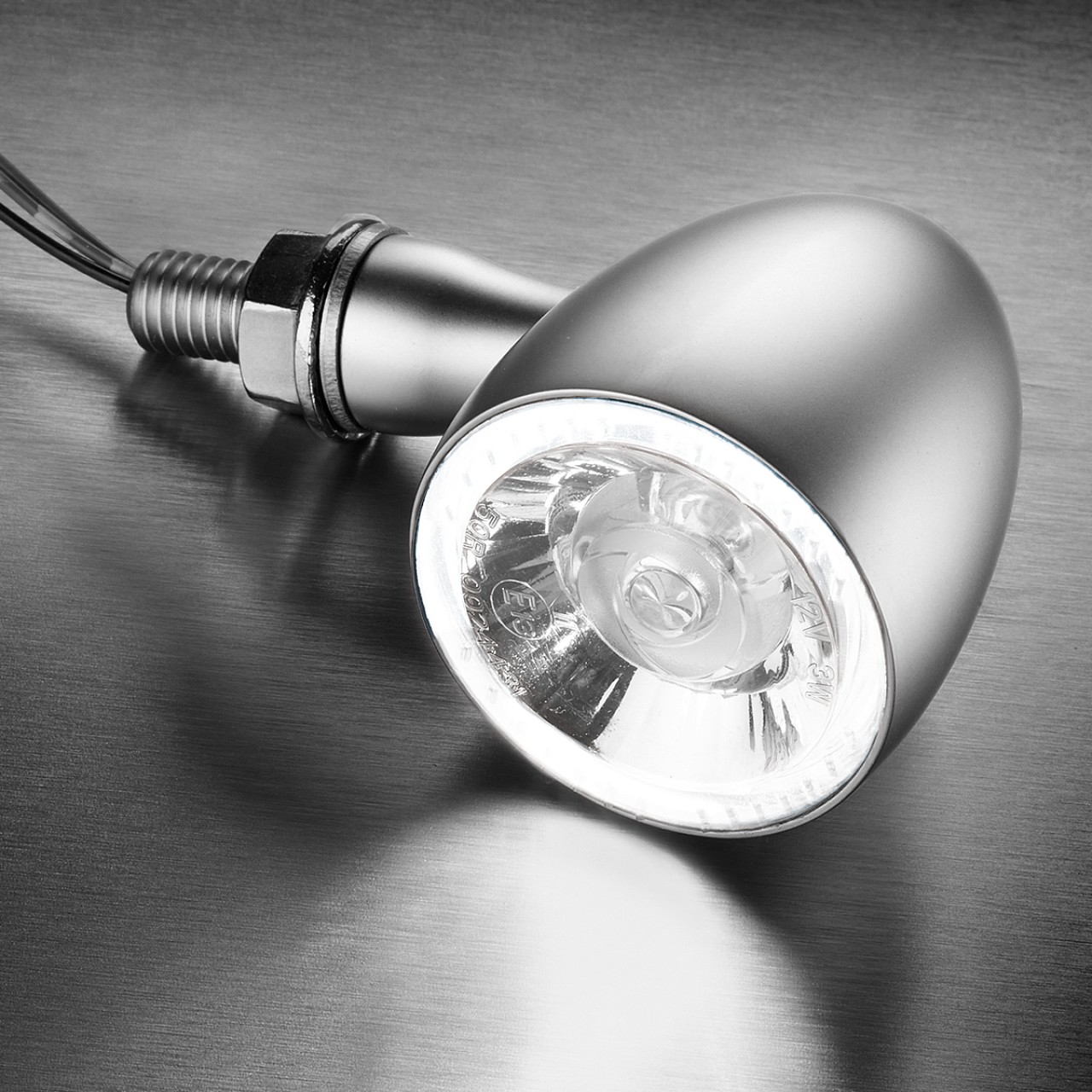 Indicatore Kellermann con luce di posizione, Bullet 1000 PL, acciaio, LED, VL/VR, 12 V, cromo lucido
