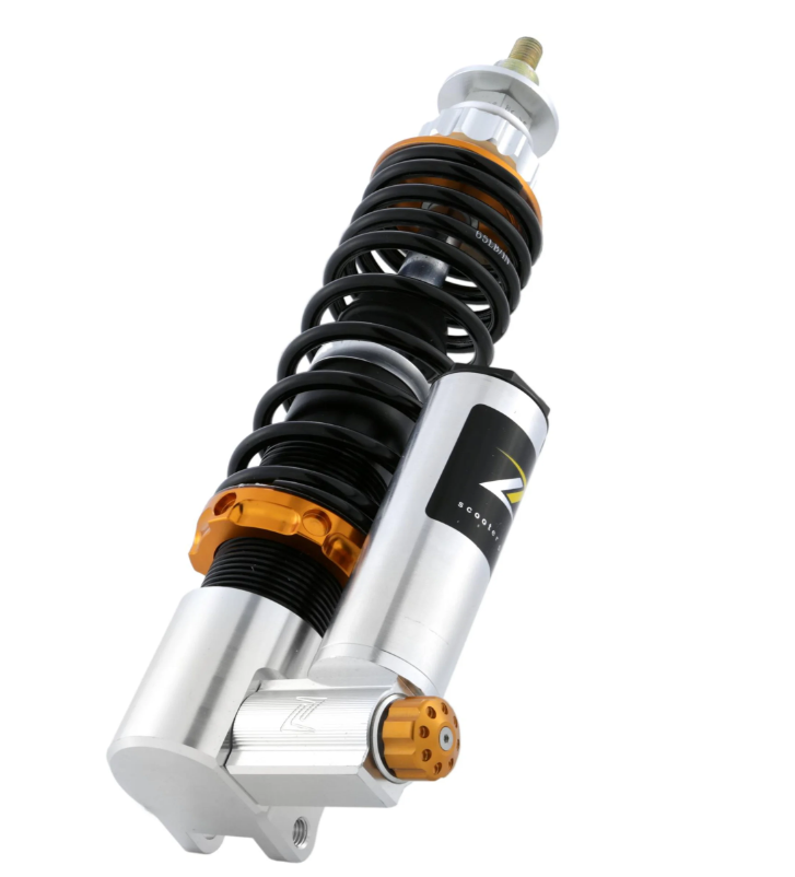 Ammortizzatore anteriore ZELIONI per Vespa ET2/ET4/LX/LXV/S 50-150ccm, argento/arancio/nero