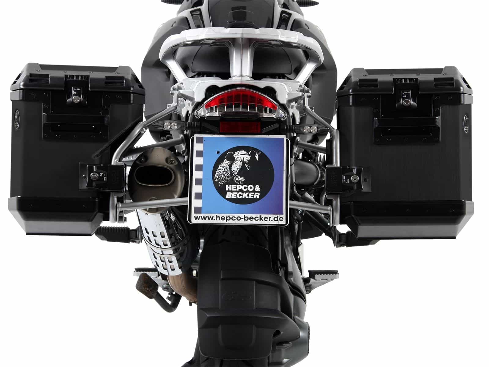 Set di portavaligie Portavaligie incluso set di valigie Xplorer Cutout nero per BMW R 1200 GS /Adventure (-13)