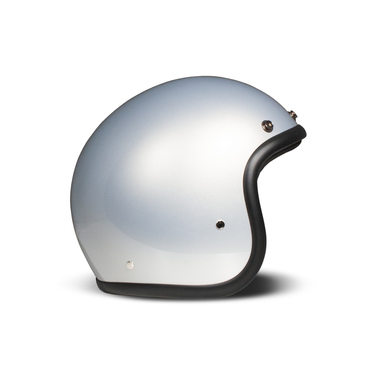 DMD casco jet Retro, argento, lucido, Ice, vetroresina, ECE 22.06