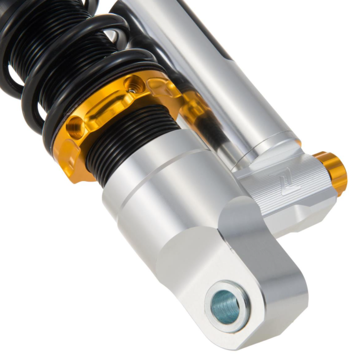Ammortizzatore "Black Edition", anteriore per Vespa Primavera/Sprint 50 -150cc 2T/4T AC, argento/arancio