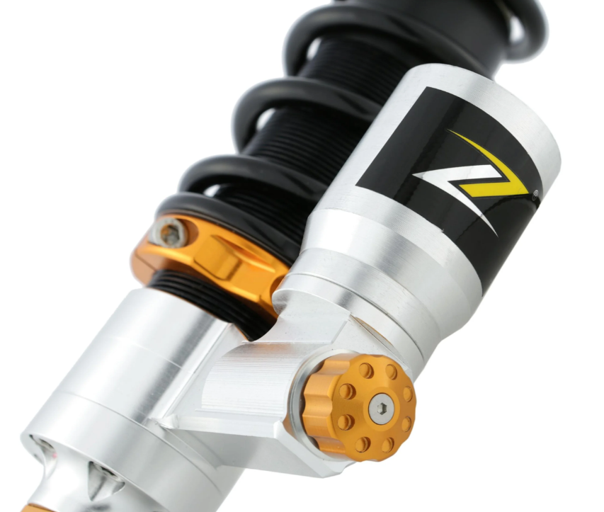 Ammortizzatore posteriore ZELIONI per Vespa LX/LXV/S 125/150cc, argento/arancio/nero