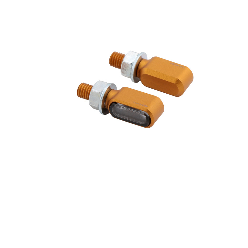HIGHSIDER pro Little Bronx Indicatore di direzione/luce di posizione a LED oro/tinta 2in1, CNC, omologazione E (coppia)