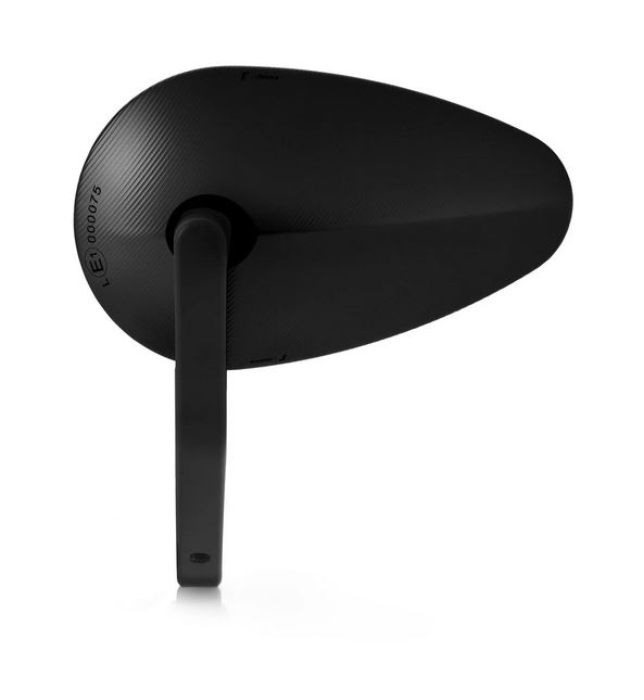 Specchietto per manubrio RIZOMA "Reverse Radial" destro o sinistro per Vespa, anodizzato nero