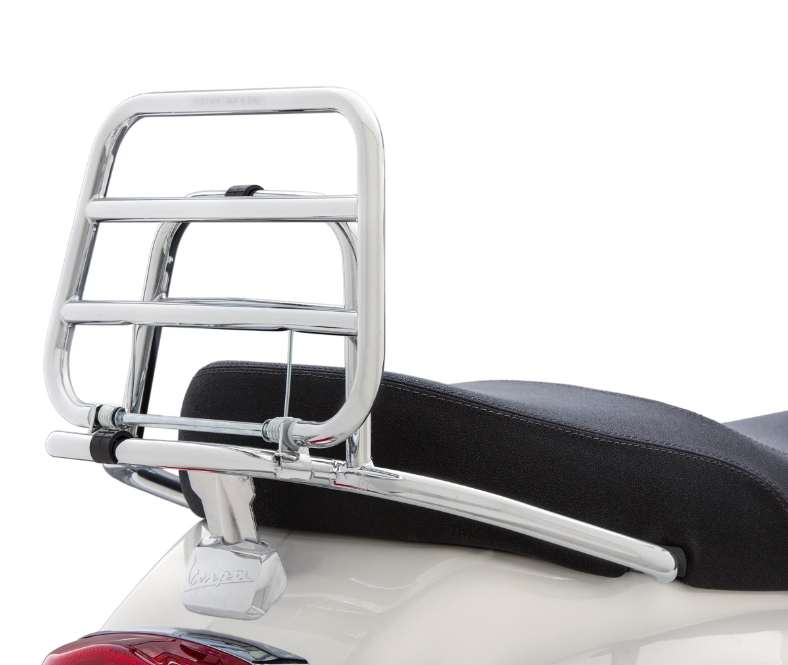 Portapacchi posteriore per Vespa LX /LXV /S 50-150cc, pieghevole, cromato
