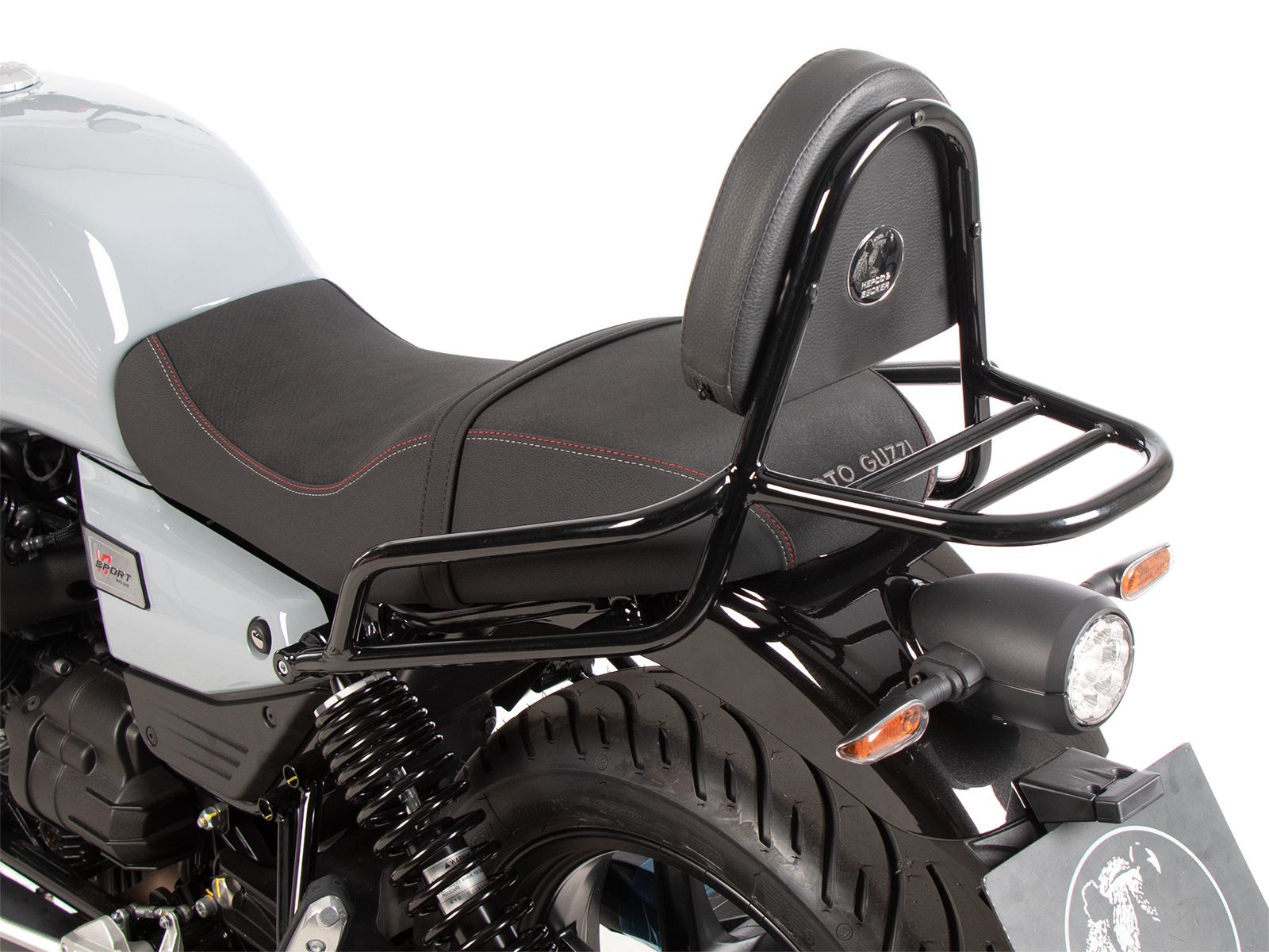 Sissybar con portapacchi nero per Moto Guzzi V7 850 Special (25-) Hepco & Becker