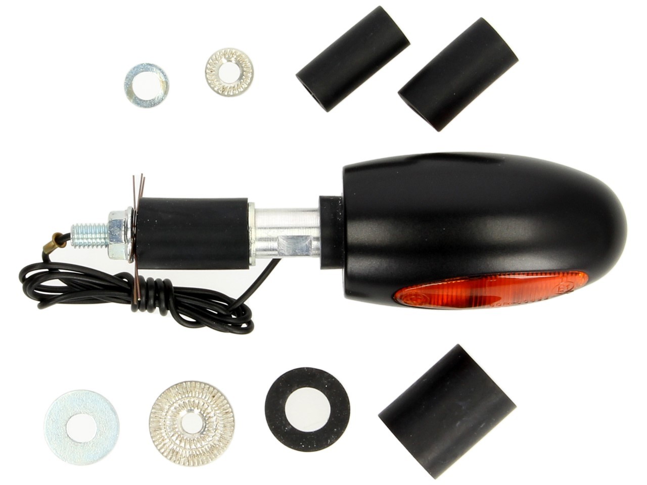 Indicatore Kellermann, BL 1000 giallo, ottone, alogeno, VR/VL, 12 V, 21 W, nero satinato