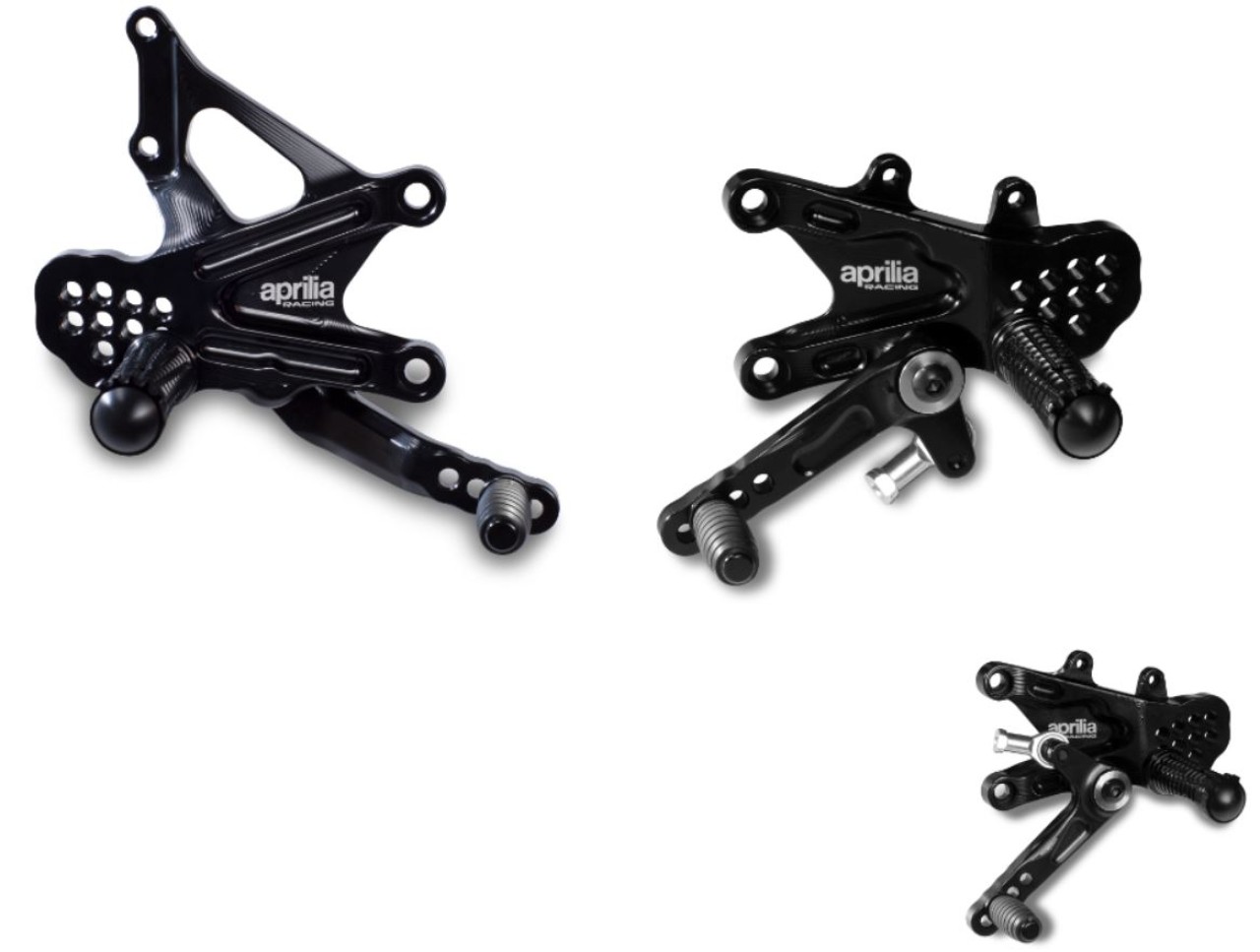 Set di pedane nere per Aprilia RSV4 / Tuono V4 1100 (21-)