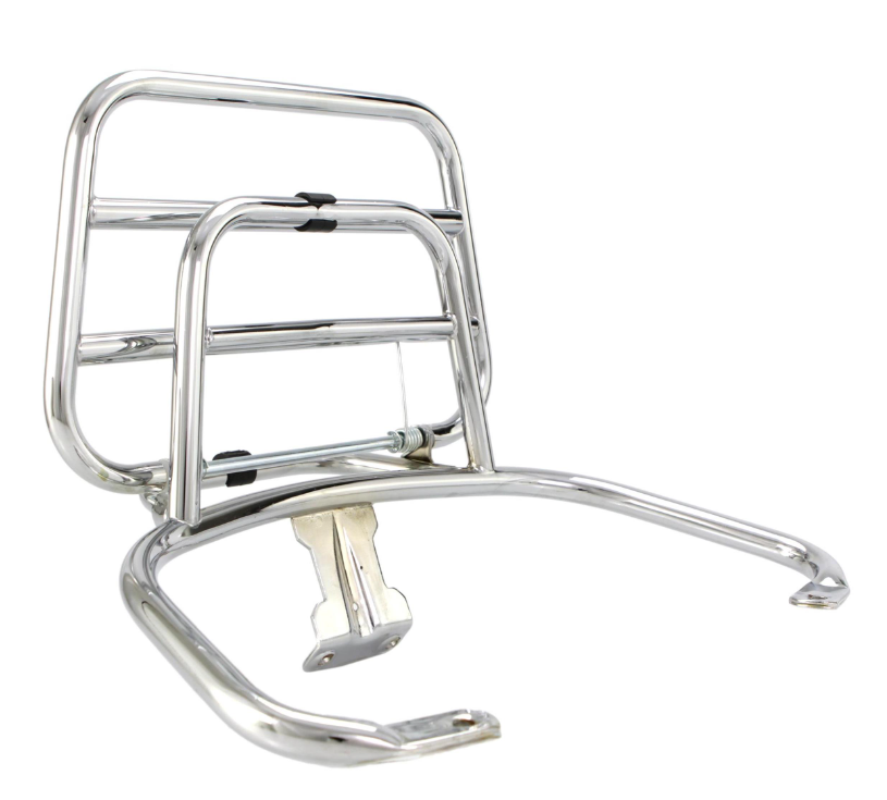 Portapacchi posteriore per Vespa LX /LXV /S 50-150cc, pieghevole, cromato