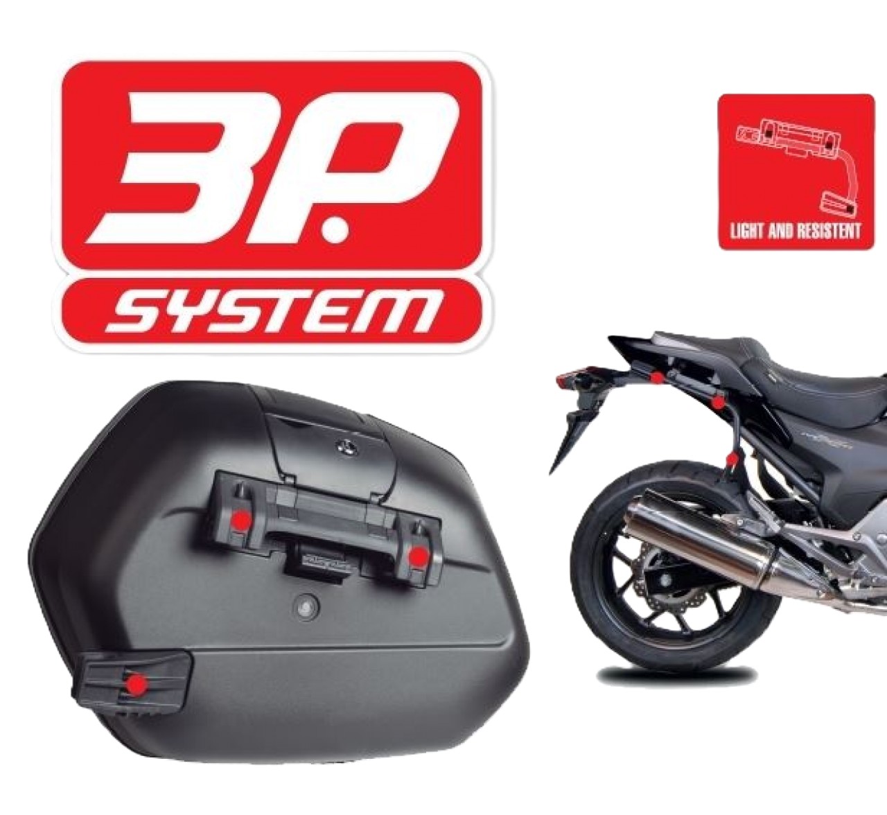 Portapacchi laterali Shad sistema 3P verniciato nero per Kawasaki KLE 300 Versys-X (17-20)