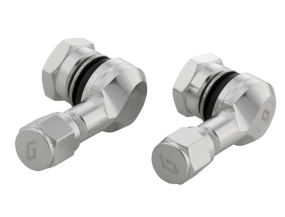 Inserto valvola per pneumatici/cerchi tubeless 80°, anodizzato argento