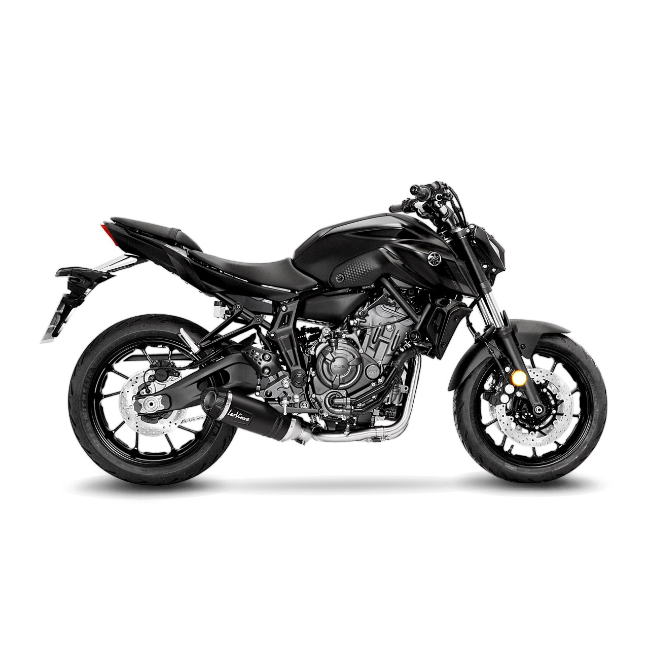 LeoVince sistema completo LV One Evo per Yamaha MT-07, acciaio inox nero, Euro5, certificato E