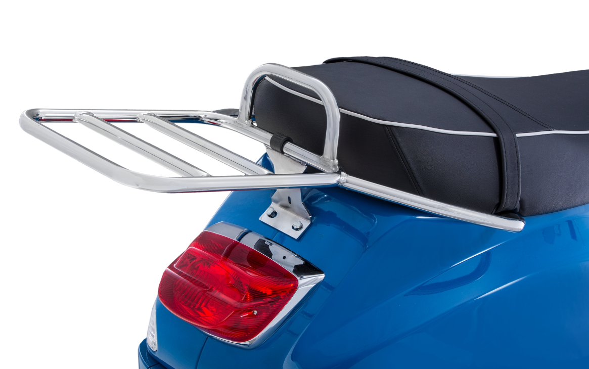 Portapacchi posteriore per Vespa LX/LXV/S 50-150cc, cromato