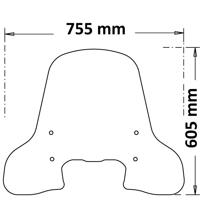 Parabrezza medio-alto trasparente per Piaggio Beverly 300 / 400