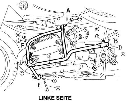 Protezione motore nera per BMW R 850 R (94-02)/R 1100 R (94-99) Hepco & Becker