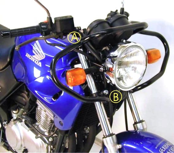 Barra di protezione anteriore nera per Honda CB 500 /S (93-97) Hepco & Becker