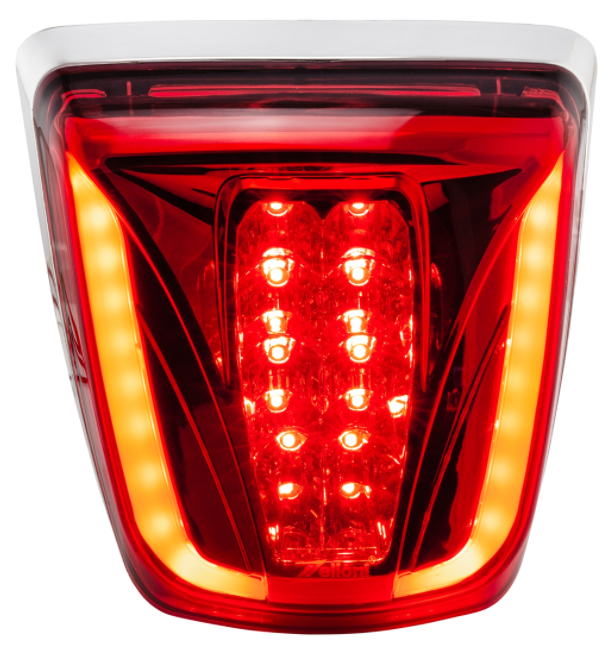 Fanale posteriore LED rosso per Vespa Primavera/​Sprint 50-150ccm, bordo - cromato