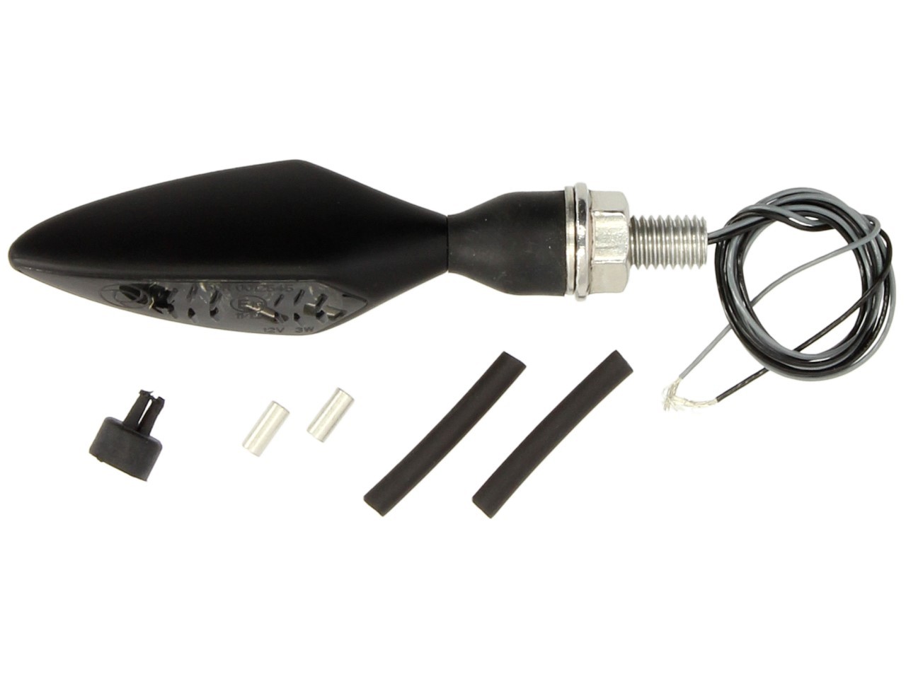 Indicatore Kellermann, Rhombus Dark, acciaio, LED, VR/HL, 12 V, nero satinato, M8x20, omologato E