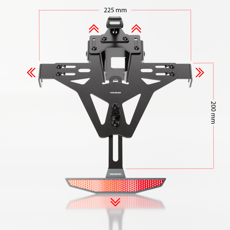 HIGHSIDER pro Porta targa Akron-RS Pro Con luce posteriore