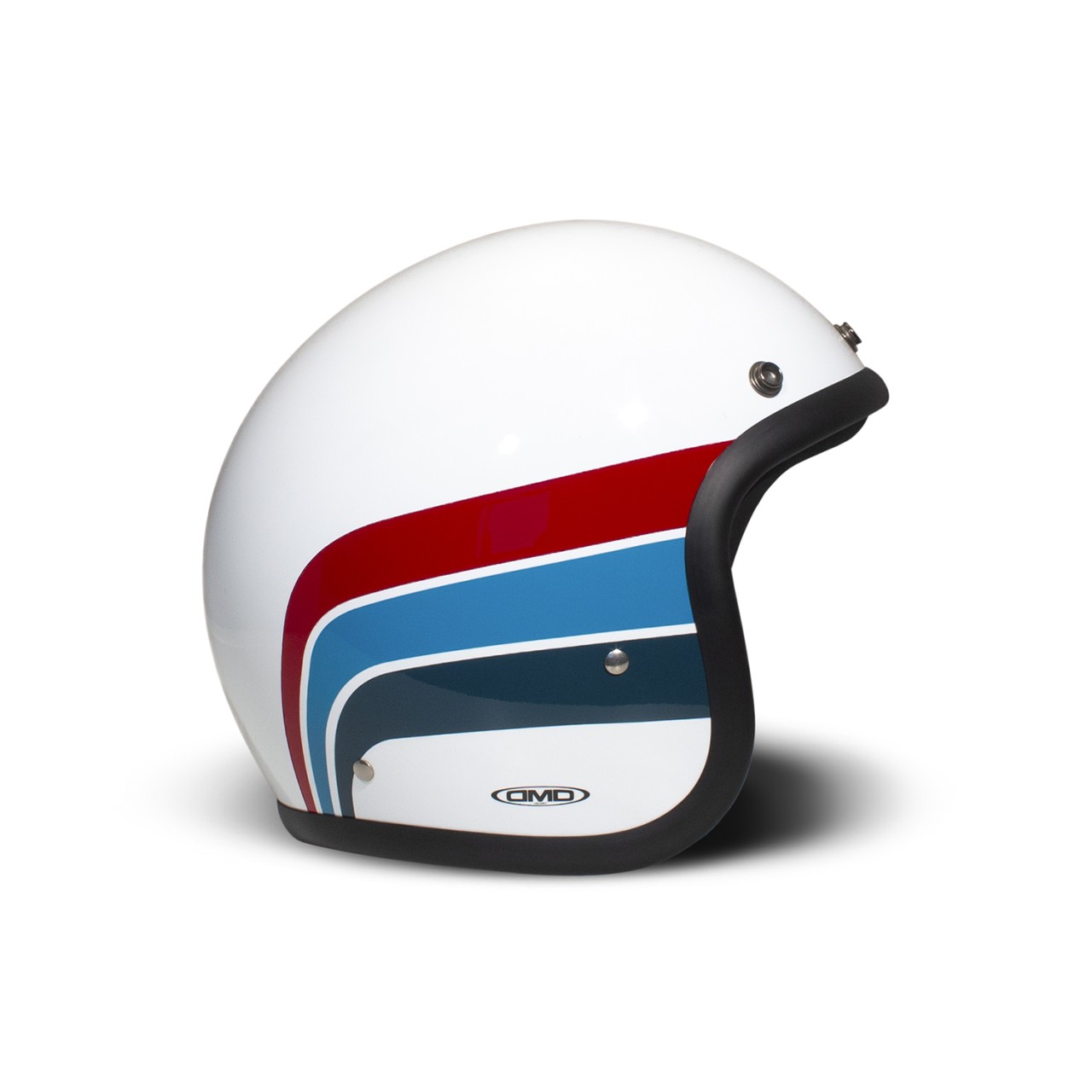 Casco DMD jet retrò, bianco, lucido, Artemis, vetroresina, ECE 22.06