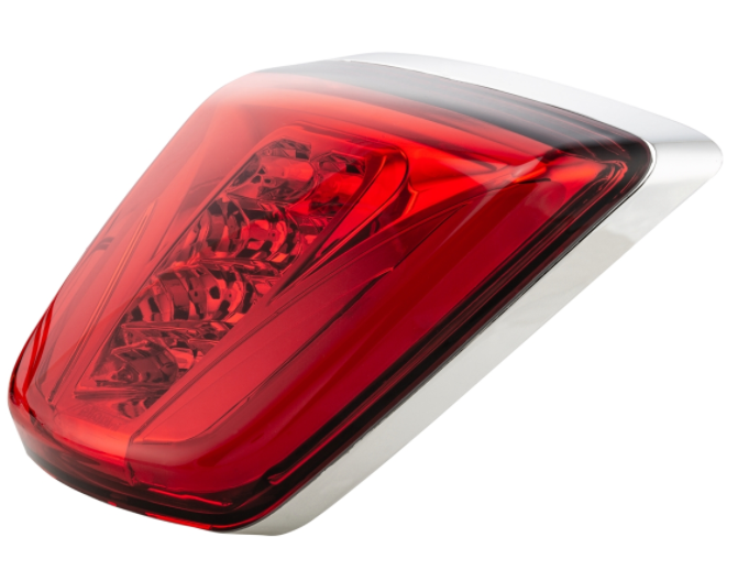 Fanale posteriore LED rosso per Vespa Primavera/​Sprint 50-150ccm, bordo - cromato