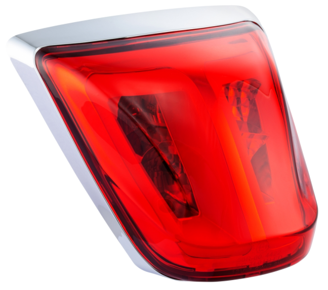 Fanale posteriore rosso per Vespa Primavera/​Sprint 50-150ccm, bordo - cromato